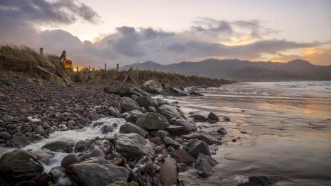 Fermoyle strand rocky beach front 